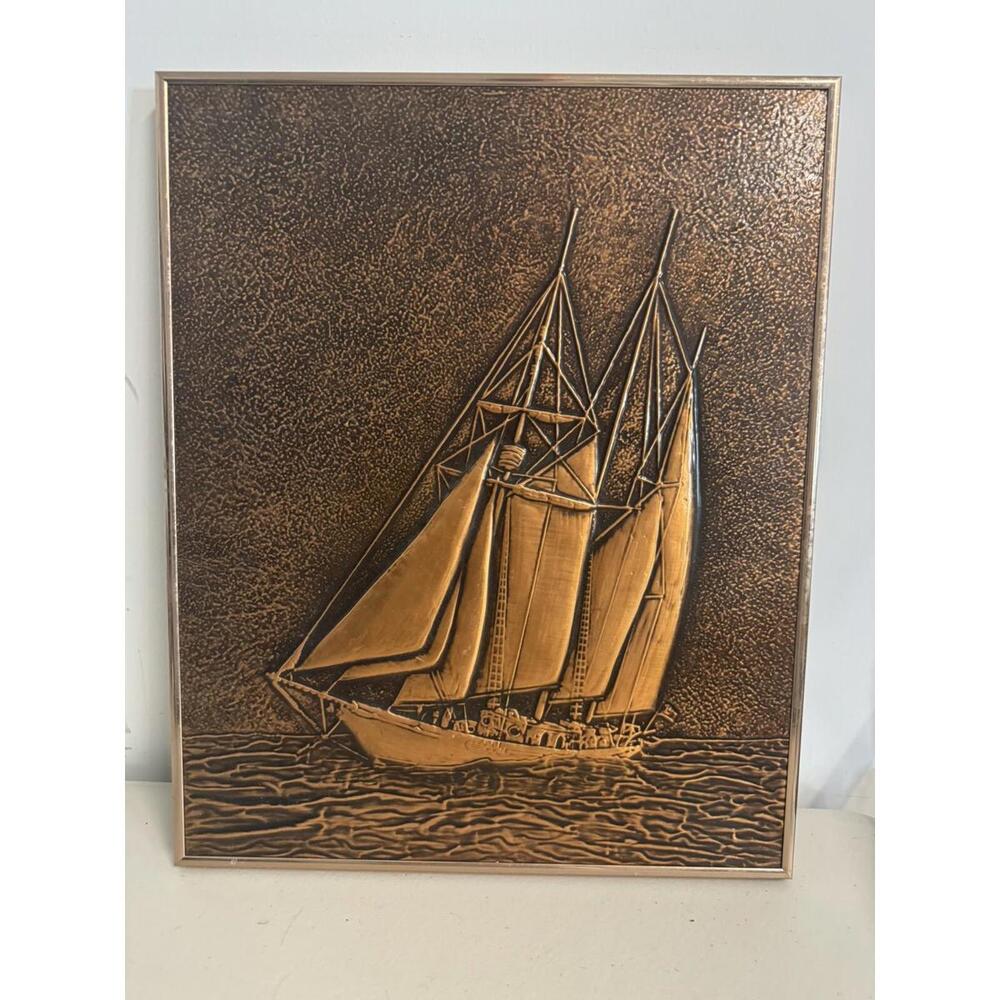 Pressed Copper Wall Art - Yacht / Boat Design - Original By Anthony D Campbell